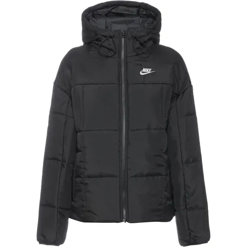 Nike Essentials Steppjacke Damen in black-white, Größe L HW 2024 - Funktionsjacke mit Therma-FIT-Funktion für optimale Wärmeisolierung; ideal für kalte Tage und aktive Freizeitgestaltung.