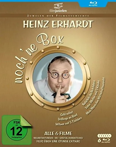 Heinz Erhardt - noch 'ne Box (Witwer mit 5 Töchtern / Drillinge an Bord) Blu-ray - Komödie Box-Set mit den besten Heinz Erhardt Filmen, ideal für Familienabende und Nostalgie-Liebhaber auf Blu-ray.