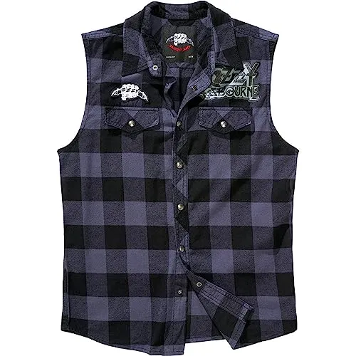 Brandit Ozzy Check Shirt Sleeveless XL - Modernes Herrenhemd in Schwarz/Grau - Herrenhemden: Das Ozzy Checkered Sleeveless überzeugt mit modernem Look und bequemer Passform, ideal für lässige Outfits und warme Tage.