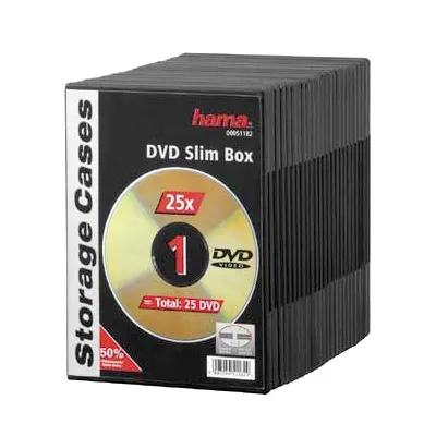 Hama DVD Slim Box - 25er Pack schlanke Jewel Cases für 1 DVD, platzsparend und ideal für die Archivierung