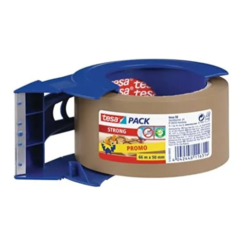tesapack strong brown 1 x 66m:50mm + blue dispenser