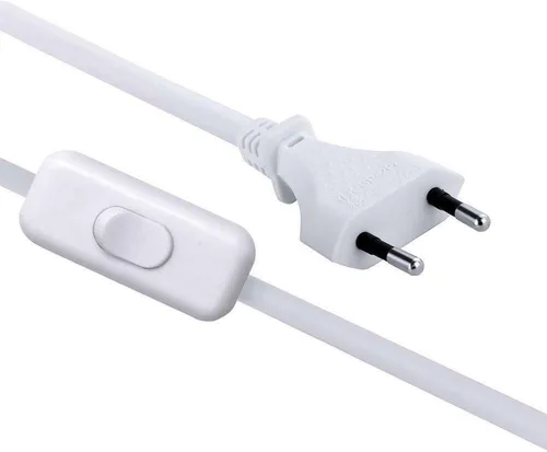 VERKABELUNG MIT SCHALTER UND 10A-STECKER 1,5 METER WEIß FARBE 70526