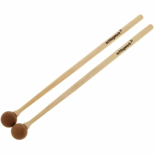 Schlagwerk MA103 Rubber Head Mallets - Weiche Gummikopfschlägel - Schlägel für Orff-Instrumente, ideal für Schlitztrommeln, bieten sanften Klang und hohe Spielbarkeit dank weicher Gummiköpfe.