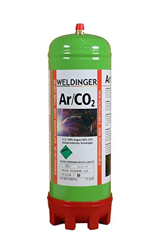 WELDINGER Einwegflasche 2 Liter Mischgas 80% Argon 20% CO2