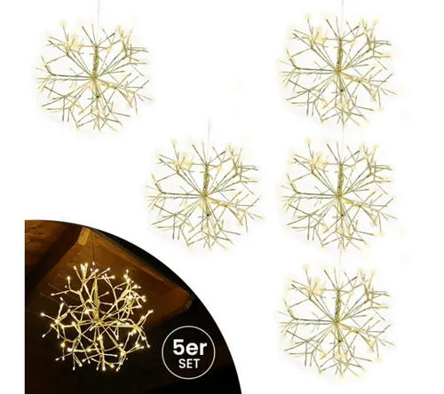 Gartenpirat Dekostern Weihnachts LED-Goldstern 35cm, 120 LEDs warmweiß Timer Weihnachtsstern