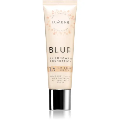 Lumene Blur 16h Longwear langanhaltende Make-up Foundation SPF 15 Farbton 1,5 Fair Beige (Neutral) 30 ml