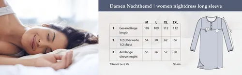 Lucky Nachthemd Nachthemd Langarm - Blüten 3XL-6XL