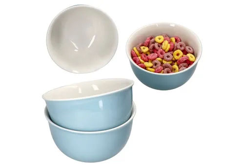 MamboCat Müslischale 4er Set Nordic Blau Doppio - Müslischalen aus Porzellan im frischen Blau, ideal für Frühstück und Snacks. Mikrowellen- & spülmaschinengeeignet, perfekt für bis zu 4 Personen.