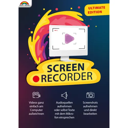 Produktbild Markt + Technik Screen Recorder Ultimate Download Code (1 User, 1 Geräte/User, unbegrenzt) (90823)