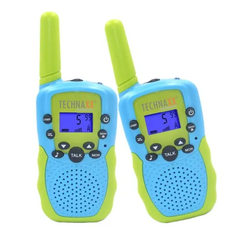 Technaxx Kids Walkie Talkie Set TX-347 – Funksprechgeräte für Kinder - Robustes Walkie Talkie Set für Kinder in Blau, ideal für Abenteuer im Freien. Einfache Bedienung und klare Kommunikation für unbeschwerte Spielstunden.