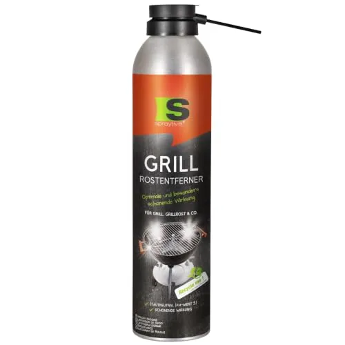 Spraytive 1 x 300ml Grill-Rostentferner – 2in1 Rostlöser-Spray mit Langzeitrostschutz für Grillrost & BBQ – entfernt Rost, pH-hautneutraler, materialschonender Grillrostreiniger - Made in Germany