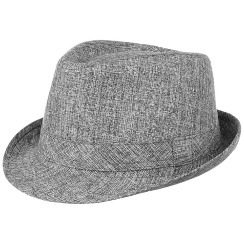 Lipodo Classic Melange Trilby Stoffhut meliert Mehrfarbig Damen Herren Frühling Sommer grau M (57-58 cm)