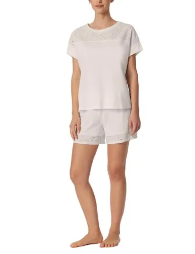 Schiesser Damen Schlafanzug Kurzarm mit kurzer Hose - Bequeme Nachtmode - Schiesser Damen Schlafanzug mit kurzer Hose und Kurzarm, ideal für entspannte Nächte. Hochwertige Materialien sorgen für ein angenehmes Tragegefühl.