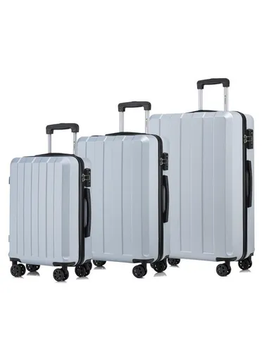 YONSLY Premium Reisekoffer Set mit TSA-Schloss in silber von YONSLY