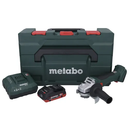 Metabo W 18 L BL 9-125 Akku Winkelschleifer - Schleifmaschinen mit 18 V und 125 mm Scheibendurchmesser, inklusive 4 Ah Akku und Ladegerät – ideal für kabelloses Arbeiten.