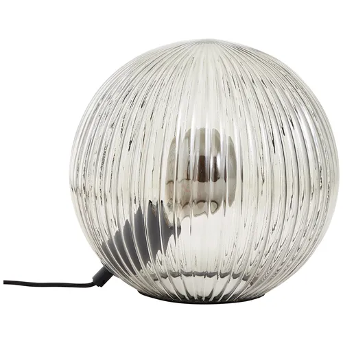 BRILLIANT Belado Tischleuchte 27,5cm schwarz/rauchglas - Klassische Tischleuchten mit Riffelglas-Design für sanftes, diffuses Licht. Ideal für Nachttische oder Sideboards und sorgt für eine warme Atmosphäre.