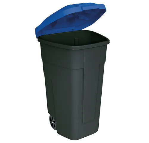 BRB-Lagertechnik Mülleimer Wertstoffsammler 100L - Haushaltszubehör: Robuste fahrbare Tonne aus Polypropylen mit 100L Fassungsvermögen, ideal für einfache Mülltrennung und Transport dank 2 Rädern.