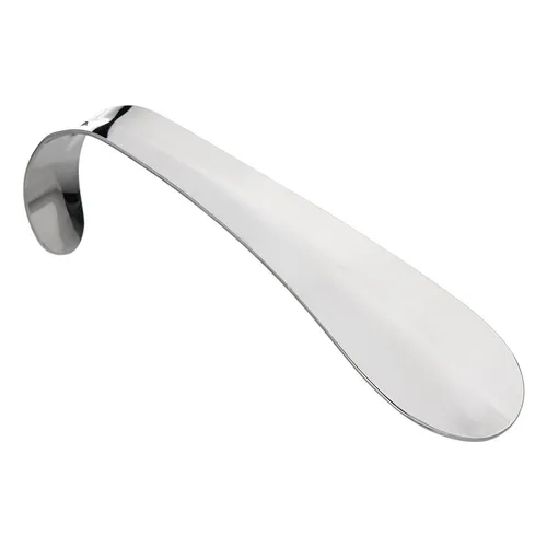 Metall Schuhanzieher 15cm, verchromt, Schuhlöffel Lochung + Haken