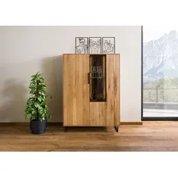 Massivmoebel24 Highboard LINDAU aus Wildeiche