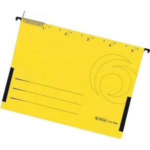 Herlitz Hängetaschen 5874771, UniReg easy orga, A4, gelb, Karton, 5 Stück