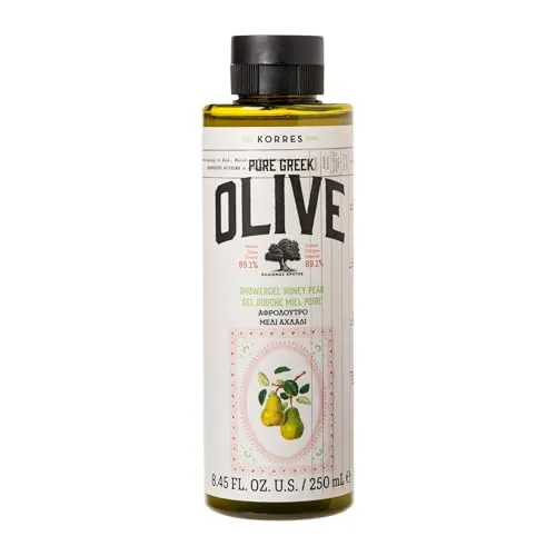 KORRES Olive & Honey Pear Duschgel, pflegendes Duschgel mit Olivenöl & Birnen-Extrakt, feuchtigkeitsspendend & dermatologisch getestet, sanfte Reinigung für alle Hauttypen, vegan 250 ml