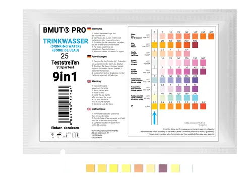 Produktbild BMUT 9in1 Trinkwassertest Teststreifen für Leitungswasser