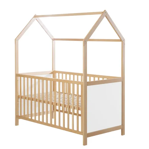 roba Hausbett 70 x 140 cm - FSC zertifiziert - Betten: 6-fach höhenverstellbares Kombi-Kinderbett, umbaubar zum Juniorbett, aus nachhaltigem Holz, sicher und schadstofffrei.