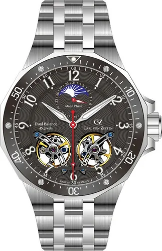 Carl von Zeyten Automatikuhr Kirchzarten CVZ0093BKMS - Herrenuhr mit Automatikmechanismus, Made in Germany. Wasserdicht bis 10 bar und mit Mondphase – ideal für stilbewusste Männer.