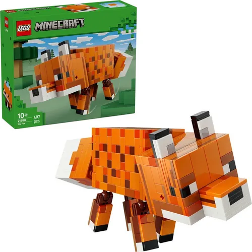 LEGO Minecraft Der Fuchs - 3D-Puzzle Tierfigur mit Zubehör - Gaming Deko für Schlafzimmer oder Gaming Raum - Gamer Spielzeug zum Geburtstag für ... - Bronze