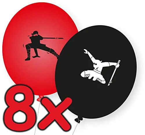 Luftballons * NINJA * für Kinderparty und Kindergeburtstag | Deko Ballons Karate Judo Party Set 8