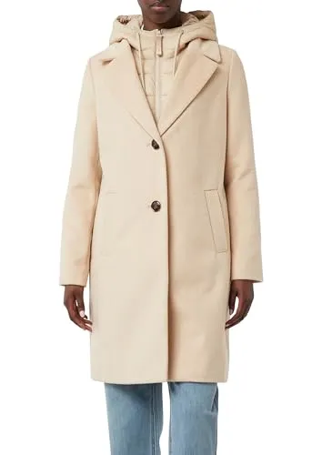 COMMA CASUAL IDENTITY Kurzmantel Damen Gr. 40 beige - Funktionsjacke mit herausnehmbarem Steppeinsatz, ideal für wechselhaftes Wetter und stilsicheres Auftreten.
