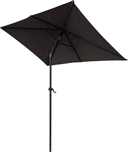 Pure Home & Garden Sonnenschirm Sunny 210x140 cm - Rechteckiger Kurbelschirm für Balkon und Garten, wasserabweisend und UV-beständig, einfach zu bedienen dank Kurbelmechanik.