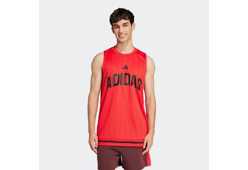 adidas Herren Seasonal Essentials Sport Tanktop, Pure Ruby, L - Stylisches Shirt für Sport und Freizeit, aus 100 % recyceltem Polyester mit seitlichen Schlitzen für optimale Bewegungsfreiheit.