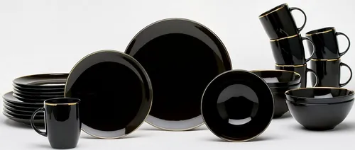 van Well Kombiservice Geschirr-Set Glamour Black (24-tlg) von van Well