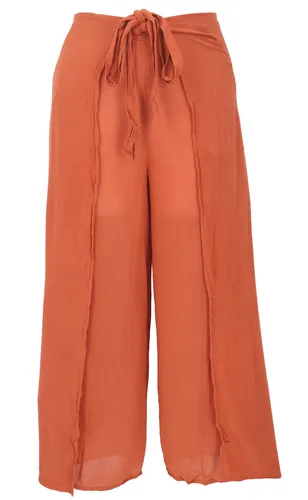 Boho Wickelhose - rustorange, lässiger Hosenrock für den Sommer - Kategorie: Hosen, außergewöhnlicher Tragekomfort dank 100% Viskose und lässigem Design, ideal für warme Frühling- und Sommertage.