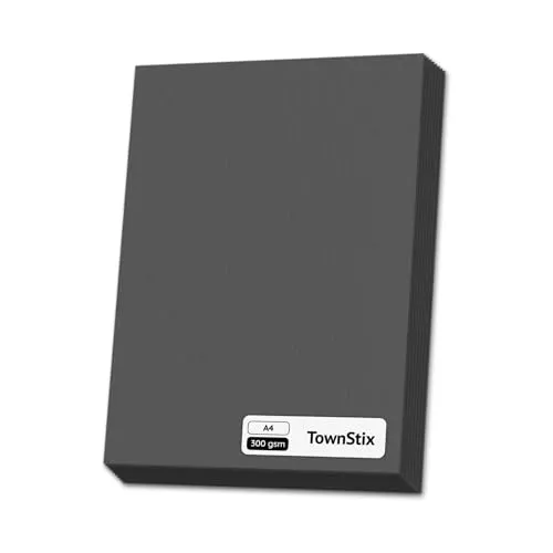 Blatt, 300g - Schwarzes Tonpapier A4, Tonkarton Fotokarton Pappe Schwarz 50