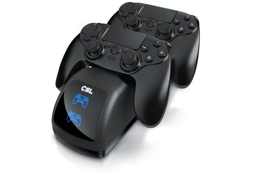 CSL Controller-Ladestation (800 mA, Dual Ladegerät für 2x PS4 Gamepads - PS4 Controller Stand Charger)