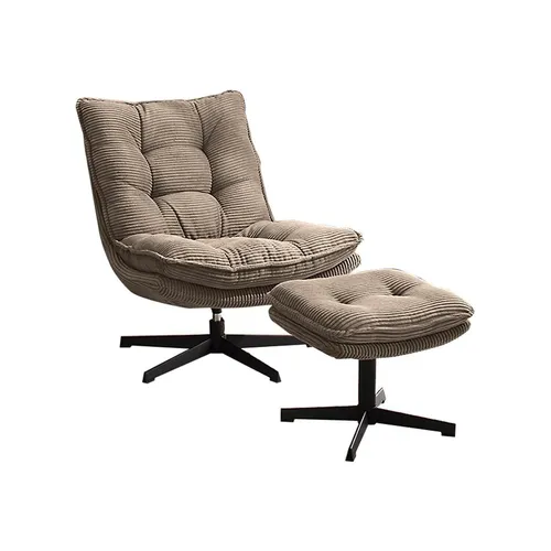 Procom Relaxsessel KASPER mit Hocker, taupe, 360° drehbar von Pro.com