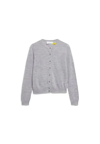 ARMEDANGELS Damen Strickjacke OPHALIAA aus Merino-Wolle – Slim Fit Light Grey Melange - Elegante Strickjacke aus 100% Merino-Wolle im Slim Fit. Ideal für stylische Layering-Looks, mit geprüfter Qualität und idealer Passform.
