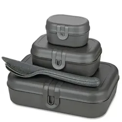 KOZIOL Lunchbox 6-tlg. Set - Vorratsdosen aus biozirkulärem Material, spülmaschinengeeignet und recycelbar – perfekt für umweltbewusste Mittagspause!