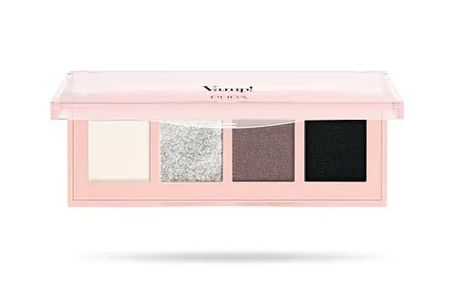 Pupa Vamp! Lidschatten-Palette 005 Intense Smoky - Lidschatten-Palette mit 4 Farben und 3 Finishes für natürliche bis intensive Augen-Make-up-Looks. Klinisch getestet, nachhaltig verpackt und ideal für kreative Augen-Make-up-Styles.
