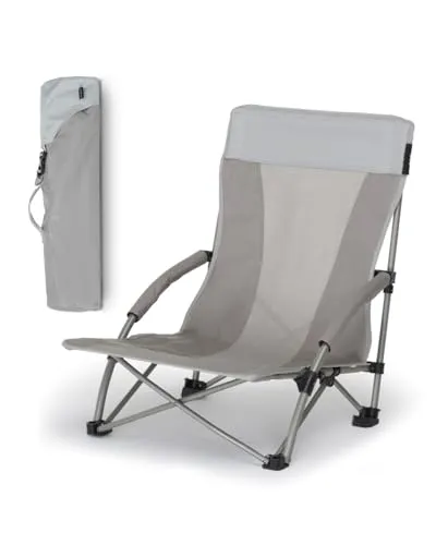 qeedo Johnny Beach Faltbarer Strandstuhl - Camping-Möbel: Bequemer Strandstuhl mit Netzbelüftung, leicht transportabel in handlicher Packtasche und robustem Design für bis zu 100 kg.