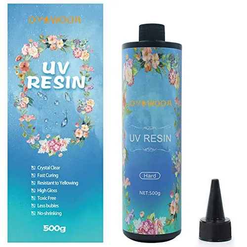 500g UV-Harz Kristallklar Transparentes Hartes UV Resin Epoxidharz Ultraviolett Gehärtetes DIY Kunst Anhänger Ohrringe Halsketten Armbänder Epoxidharz Zubehör UV Kleber für Schmuckherstellung (DIY500)