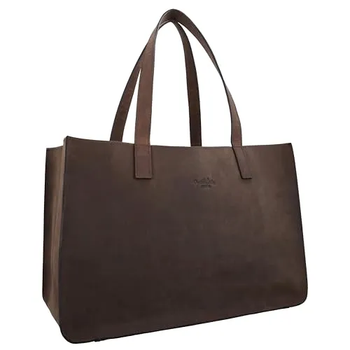 Gusti Shopper Leder Agatha | Große Ledertasche für Uni & Büro mit AirTag-Fach - Geräumige Ledertasche für Laptop und Alltagsgegenstände – ideal für Beruf und Freizeit. Mit geheimem AirTag-Fach für sichere Aufbewahrung. Strapazierfähiges Büffelleder sorgt für Langlebigkeit und Stil – perfekt für jede moderne Frau.