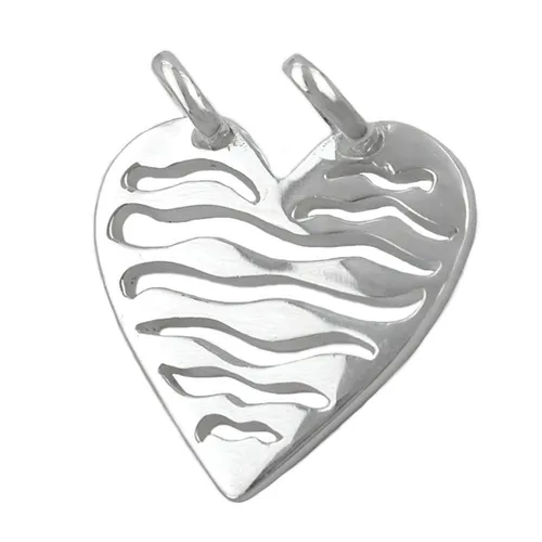 Anhänger Herz 925 Silber mit 2 Ösen für Damen - Eleganter 925er Silberanhänger in Herzform, ideal für individuelle Ketten. Perfekt für den täglichen Gebrauch und als Geschenk für besondere Anlässe.