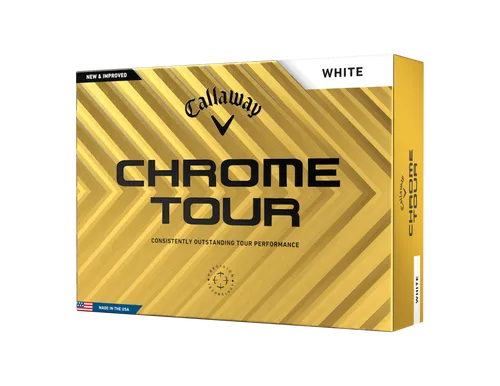Callaway Golf Chrome Tour Premium Golfball 2024, Blau/Rod - Höchste Tourenleistung - Golfbälle mit Hyper Fast Soft Core für außergewöhnliche Ballgeschwindigkeiten und Seamless Tour Aero für gleichmäßigen Ballflug.