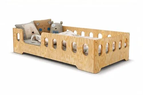 Produktbild ACMA Kinderbett 140x70 cm Miki L Holz Natur