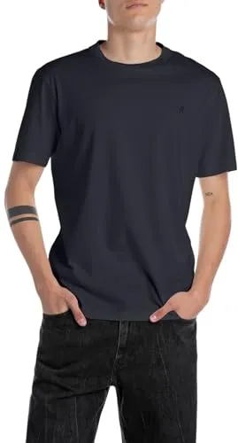 Replay T-Shirt mit Logostickerei, night blue von Replay