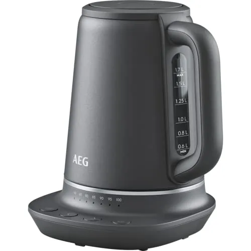 AEG K7-1-6BP Wasserkocher - Wasserkocher mit 7 Temperaturstufen für perfekten Genuss, Warmhaltefunktion und 3-fache Sicherheitsabschaltung - ideal für Tee, Kaffee und Babynahrung.