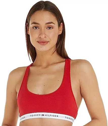Tommy Hilfiger Damen Bralette Stretch, Rot (Primary Red), S - Funktionsunterwäsche mit modernem Design und elastischem Bund für hohen Tragekomfort. Vielseitig einsetzbar, ideal für Sport und Alltag.